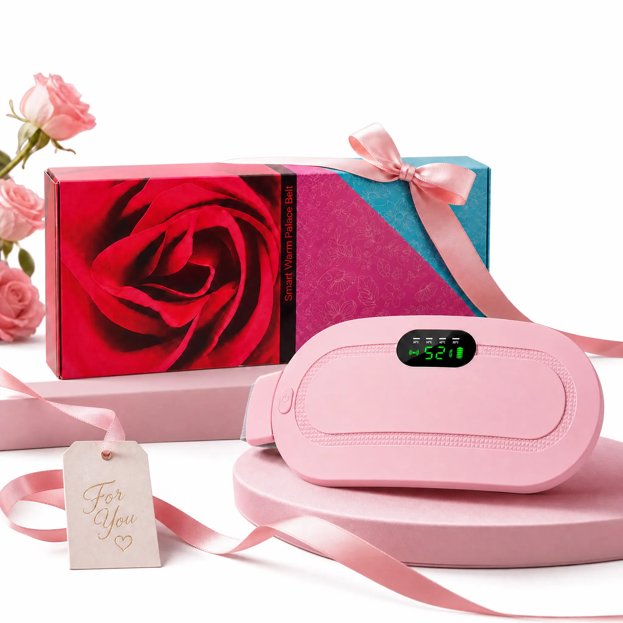 Women's Rechargeable Cordless Heating Pad - Portable Wearable Warmer with Heat, Massage for Period Cramp Pain Relief, Home & Party Gift Supply