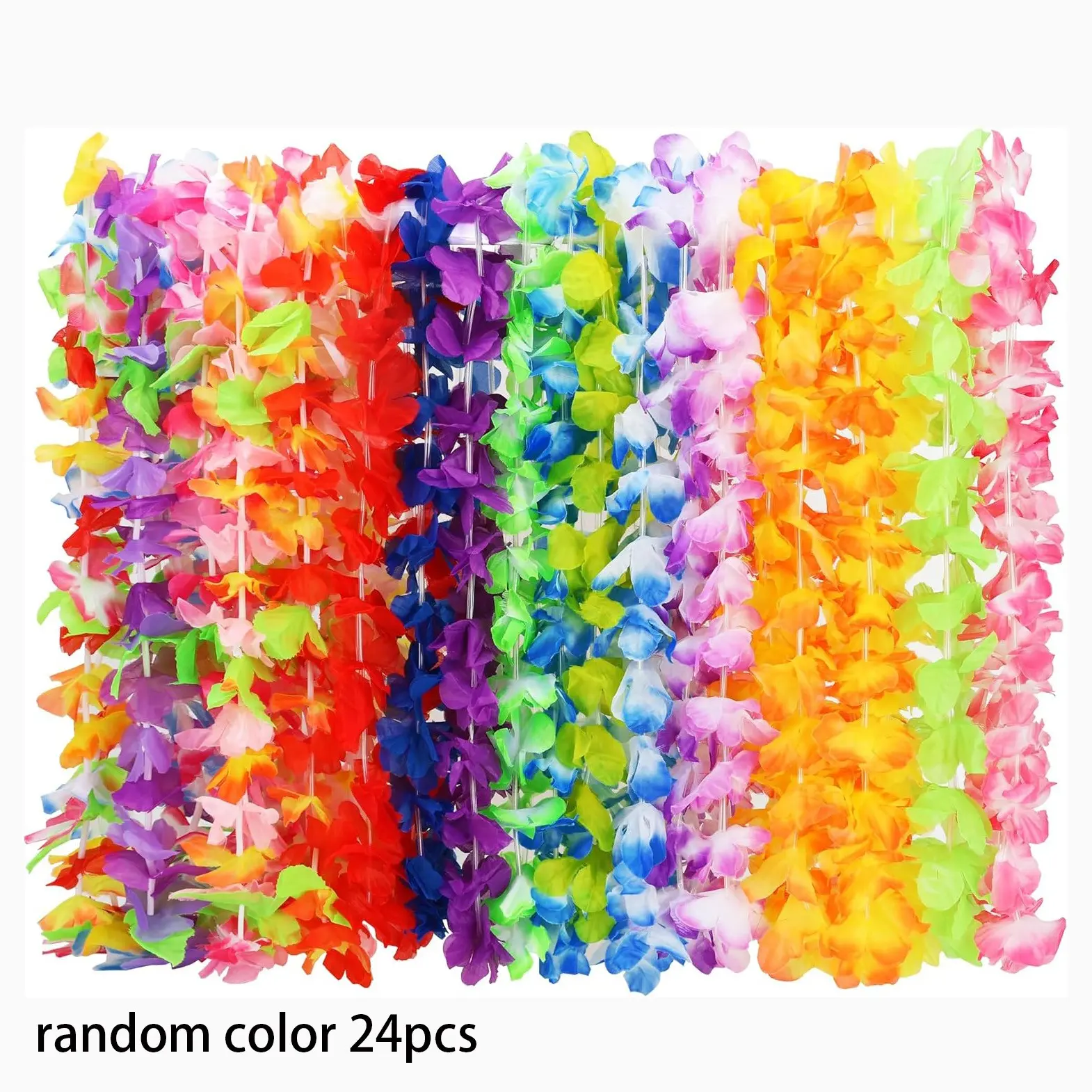24 Piece Hawaiian Tropical Flower Garlands Set, Floral Garlands, Decorative Flower Ornaments, Outdoor Party Decoration, Home Event Supplies, For Summer Beach Pool Parties, Vibrant Colors, Ideal for Luau & Party Decorations, Hanging Flower Garland