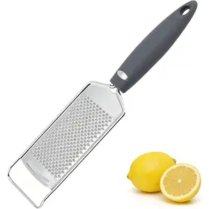Stainless Steel Lemon Zester Cheese Garlic Grater Tool with Handle for Kitchen