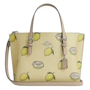 COACH Mollie Lemon Print Coated Canvas Tote Bag for Women in Garden Swamp Color