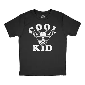 Youth Funny T Shirts Cool Kid Goat Sarcastic Graphic Novelty Tee For Kids Funny T Shirts Funny Animal Short Sleeve Novelty Tees for Kids Black -