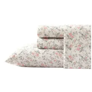 Laura Ashley Rosalie Grey Twin Sheet Set