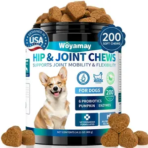 Woyamay Hip & Joint Support Chews for Dogs Glucosamine Chondroitin MSM Turmeric Yucca 200 Soft Chews for Joint Health Pain Relief & Flexibility #SummerVibe #Petlovers