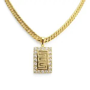 Cadena con tejido elegante y dije FF medida 5mm x 18 pulgadas ...Laminado de alta calidad