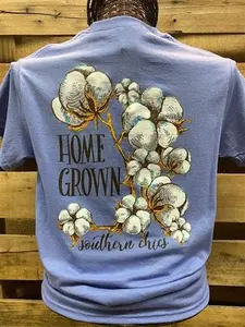 Southern Chics Apparel Home Grown Cotton Girlie Bright T Shirt