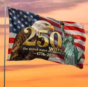 America 250th Anniversary House Flag – 1776–2026 Patriotic Eagle Banner, USA Stars & Stripes Outdoor Garden Yard Porch Decor