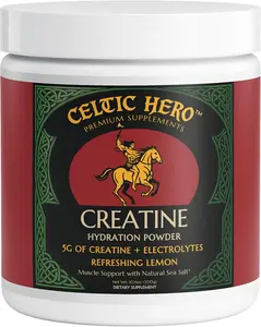Creatine Hydration Powder, 5g Creatine Monohydrate & Electrolytes, Lemon Flavor, 30 Servings