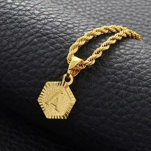18K Gold Plated A-Z Initials Necklace / Letters Jewelry Alphabet Name For Women