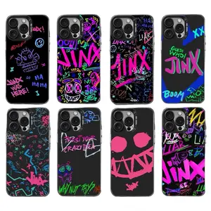 Arcane League of Legends Hot Game Jinx Cool Artistic Phone Cases For iPhone 17 16 15 14 13 12 11 Promax Pro Air Plus Black IMD Mattle Shockproof Cover Casing Protection Best Gifts For Valentine Christmas Birthday Halloween