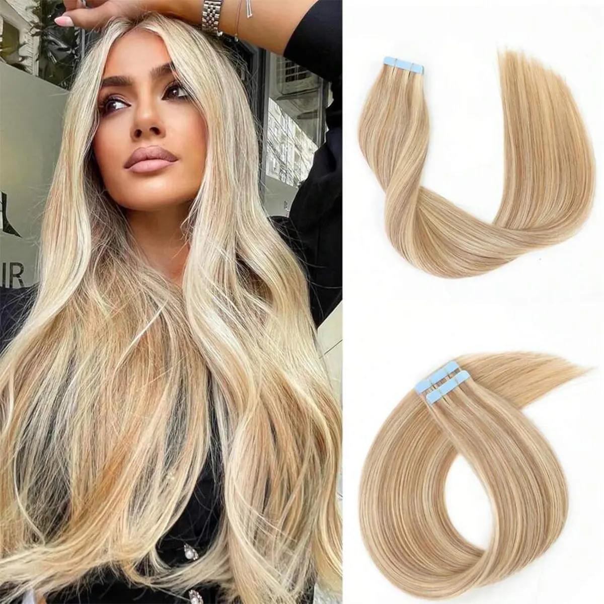Jessie's Wig 20pcs/pack P18/613 Long Straight Tape In Hair Extensions-Natural Looking and Elegant for Daily Use  #SummerWins #DealsForYouDays
