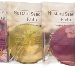 Faith-based Handcrafted Decorative Resin Coasters -Matthew 17:14-20 (NIV) “Mustard Seed Size FAITH!”