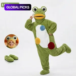 Funny Big-Eye Frog Wearable Hooded Blanket Gift Set, Cozy Plush Throw with Foot Covers, Fleece Lined Loungewear for Adults, Perfect for Parties & Lounging