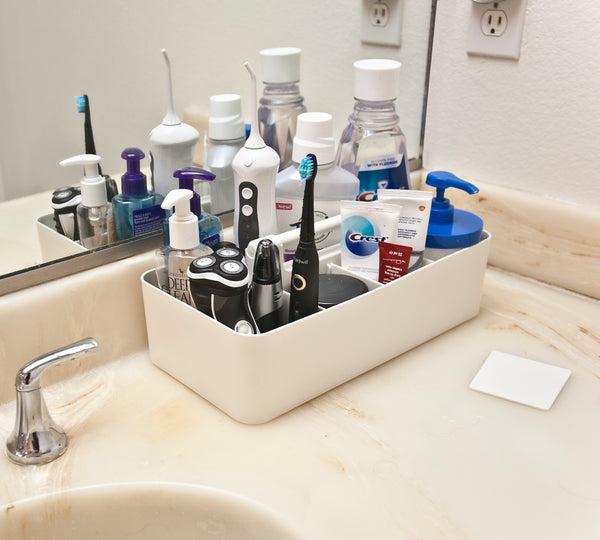 Enjoy Organizer -Portable Caddy Organizer -2 Stackable Plastic Caddy with Handle | Desk, Makeup, Dorm Caddy, Classroom Art Organizers (Made In Usa)  Cabinet Household Laundry Pack