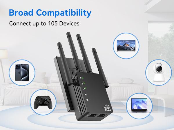 RAGOAT Dual-Band WiFi Repeater with Ethernet Port, Triple Mode Long-Range Home WiFi Extender Signal Booster (12880 Sq Ft Coverage, 105 Devices Supported), 2026 Wireless Internet Extender RAGOAT Dual-Band WiFi Repeater with Ethernet Port, Triple Mode Long-Range Home WiFi Extender Signal Booster (12880 Sq Ft Coverage, 105 Devices Supported), 2026 Wireless Internet Extender