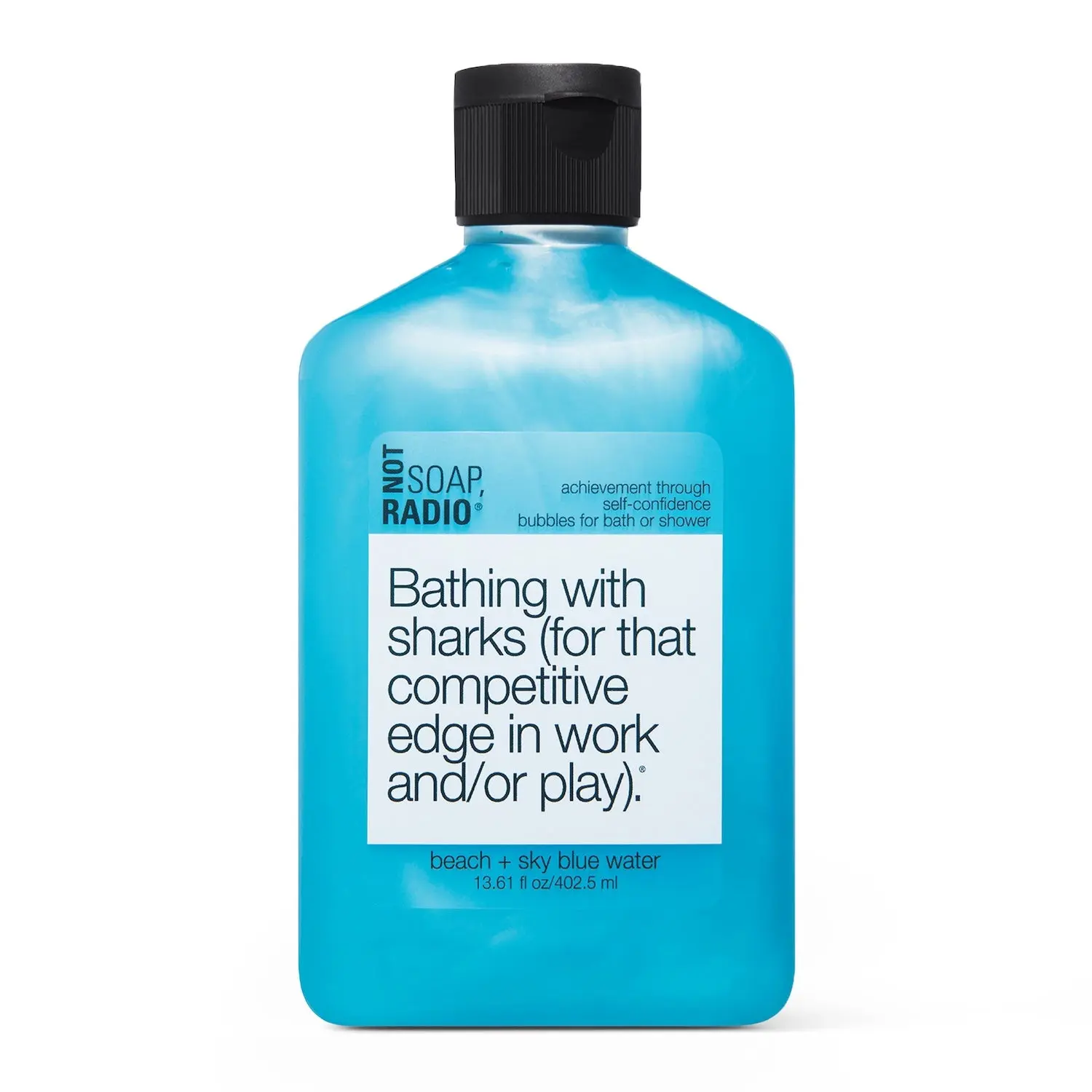 Not Soap Radio Bathing with Sharks Beach & Sky Blue Water Bath Shower Gel with Royal Jelly Extract for Energy & Confidence Boost