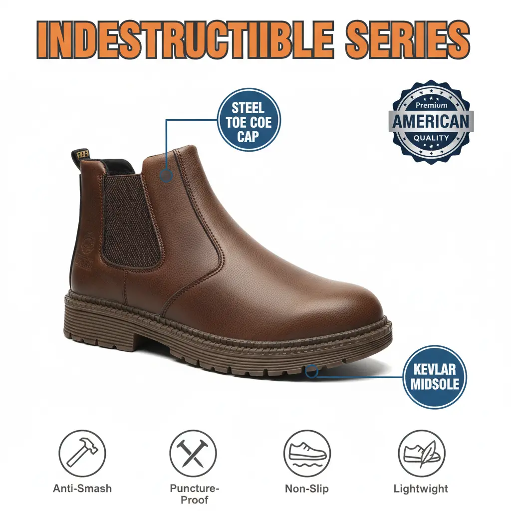 Delivery Driver Safety Shoes Unisex Work Shoe Smash-Proof Puncture-Proof Breathable Waterproof Anti-Slip Durable Outdoor Splash-Proof