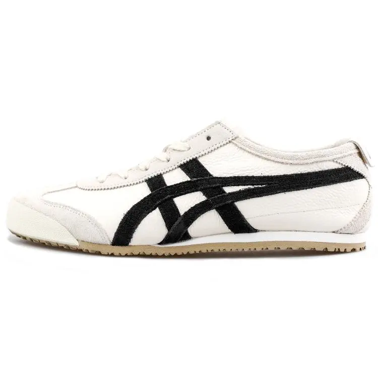 Onitsuka Tiger Mexico 66 Vintage 'Birch Black' Classic Footwear, Men's/Women's Shoe, Casual Trainer Sneaker, Casual Wear, Unisex, Leather/Suede, Retro Look, Comfy & Durable, Shoes, Lace-Up