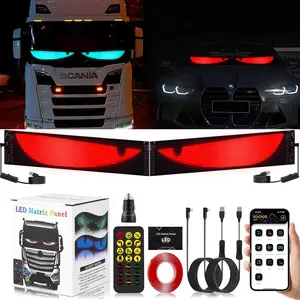 2 count Devil Eyes Lights for , 23.62"x4.72" Programmable LED Eyes for / Windshield, Flexible LED Display Screen Panel for  Window, DIY  Dynamic  Colorful Eye Lamp Soft Screen