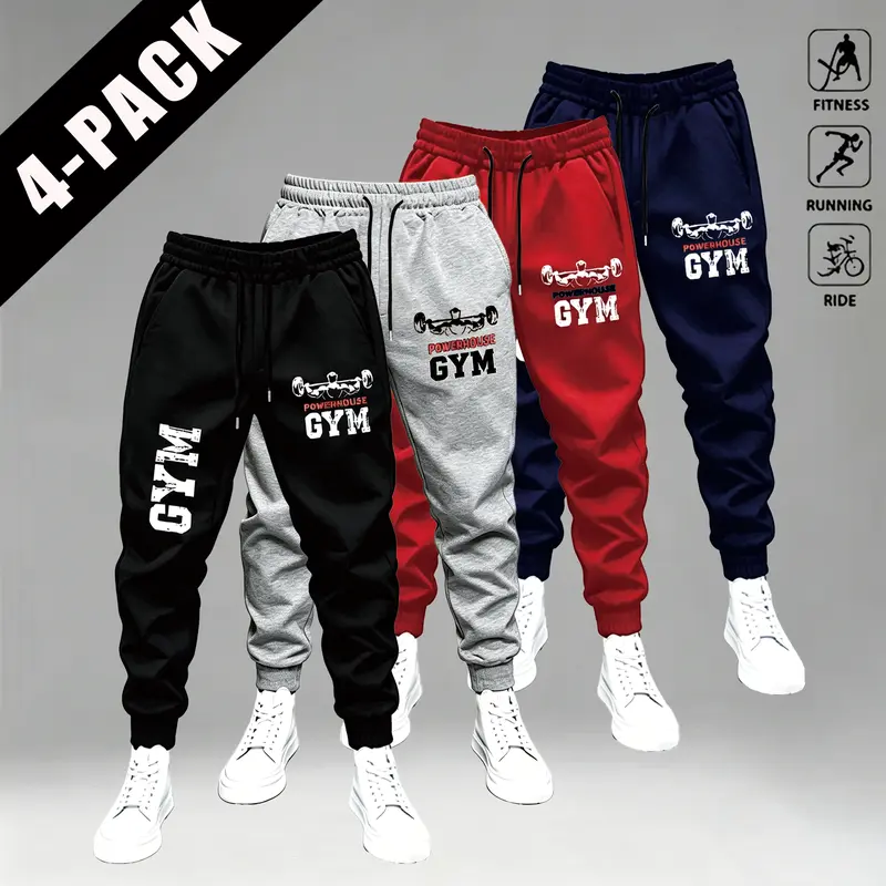 Men's Casual Graffiti Print Joggers - Gym Fit Sports Pants with Pockets, Soft Stretch Fabric, Streetwear Sweats | Men's Clothing, Sportswear, Kangaroo Pants