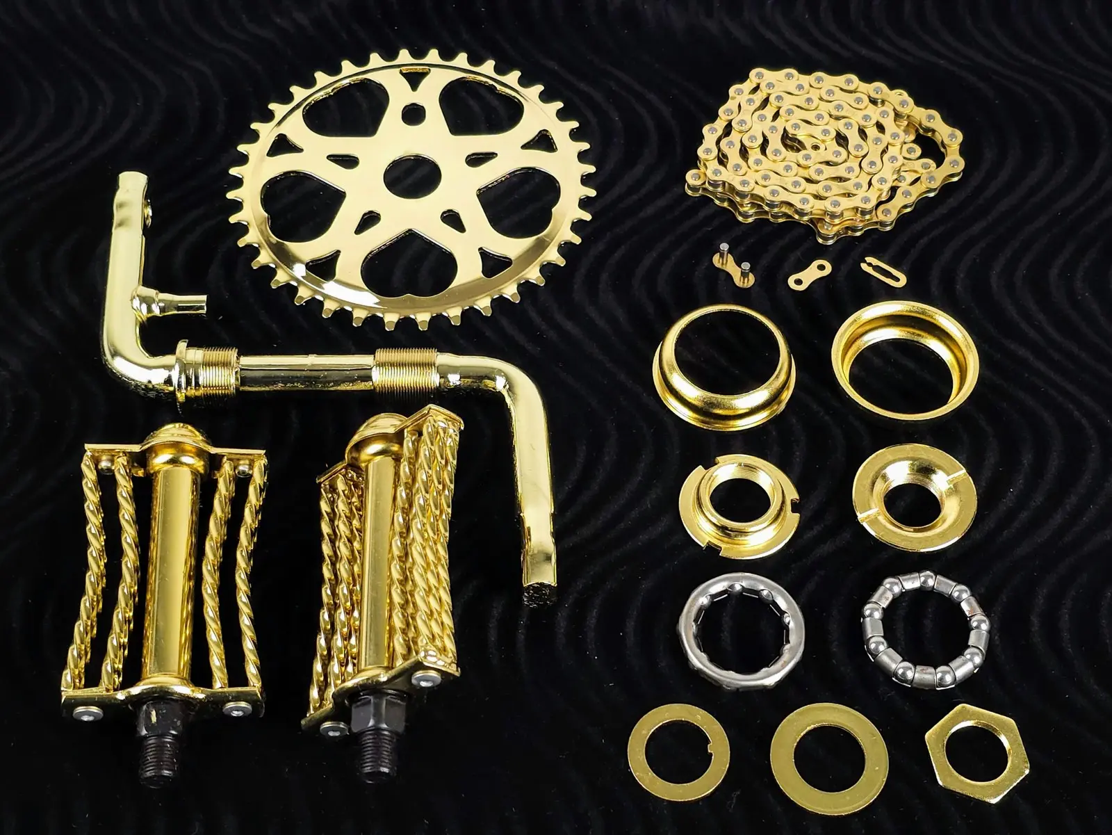 OG LOWRIDER - Regular CRANK PKG - Heart Butterfly Square Twisted Pedal Gold