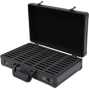 Coin Case, 50 Graded Coin Storage Box with Lock, Easy to Carry, Coin Collectors Supplies for Storage, Transport, and Organization Organiser