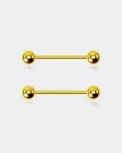 2PCS Internally Threaded Titanium Nipple Rings Pack