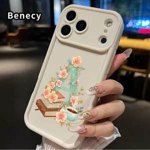 Floral Reading Bliss Pattern TPU Phone Case for iPhone 17 Pro Max 16 15 14 Plus 13 12 Mini 11 XR X XS Air E Shockproof Full Camera Protection Durable Slim Silicone Cover Smartphone Casing