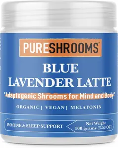 Blue Lavender Latte with Blue Spirulina & Turkey Tail (all organic)