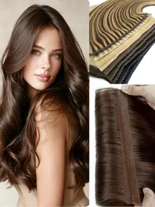 Xo Hole Human Weft Hair Extensions, Double Inject Twin Tab Bundles, Straight Hair, Easy Attachment, Natural Look for Women, Natural Looking Hair