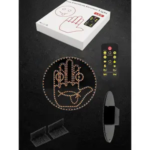 Funny Car Window Gesture Light Remote Control 8 Super Bright Expressions Signs for Drivers Multiple Modes LED Emoticon Design with Smile Angry Faces