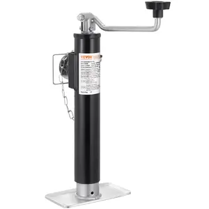 VEVOR Trailer Jack, 2000 lbs Dynamic Load Capacity, Weld-on Pipe-Mount Swivel Trailer Jack, 10" Lift Trailer Jack Stand with Handle for RV Trailer, Horse Trailer, Utility Trailer, and Yacht Trailer
