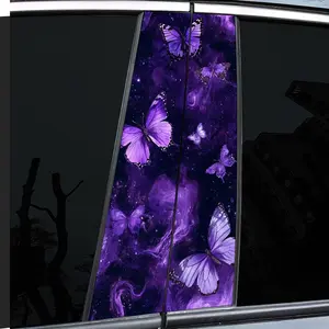 Pack of 2 B-pillar, mid-pillar car stickers, Universal car sticker, multiple patterns to choose from, waterproof, scratch resistant, geometric, rose, for all models, for all vehicles