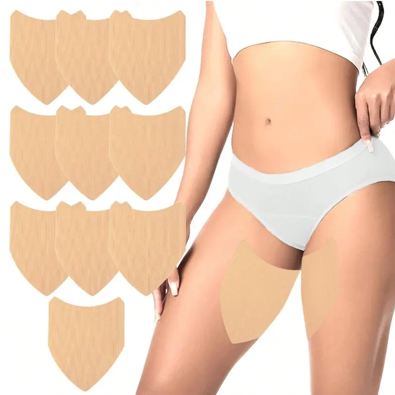 2pcs Disposable Non-Woven Thigh Friction Pads, Suitable For Large Sizes, Anti-Chafing Thigh Protectors, Thigh Anti-Chafing PatchesSports Protective Mat     Soft And Breathable Non-Chafing Strips, Sweat-Proof And Invisible,