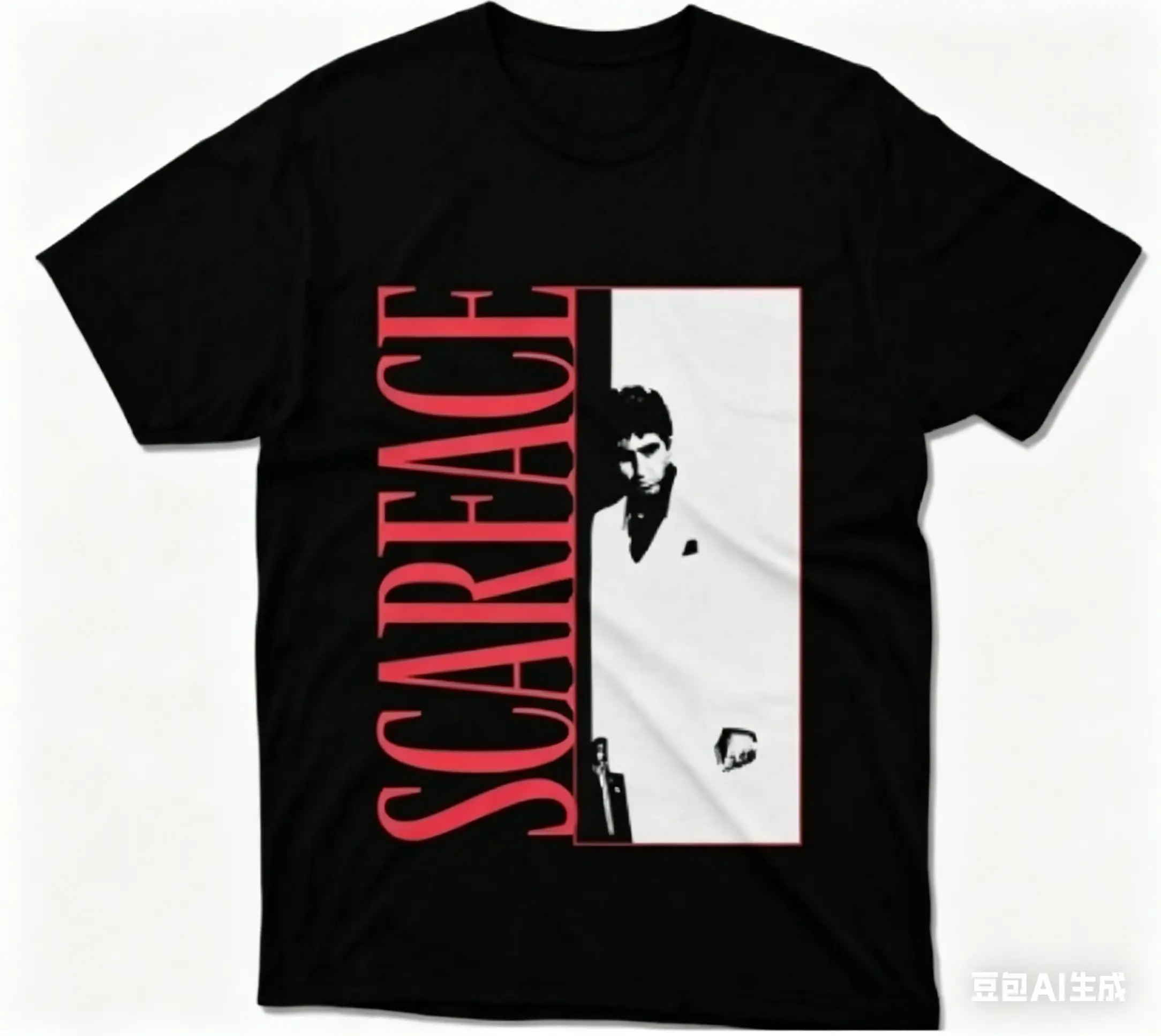 Scarface Retro Movie Graphic T-Shirt - Vintage Classic Short-Sleeve Round Neck Sports Top for Streetwear, Daily Casual Outfits, Shortsleeve, Tshirt