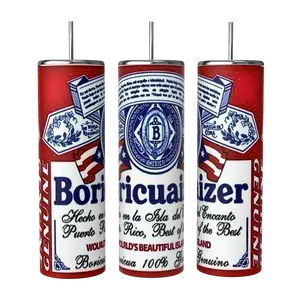 BORICUAIZER 20oz STAINLESS STEEL SUBLIMATED TUMBLER Drinkware Washable Portable Reusable