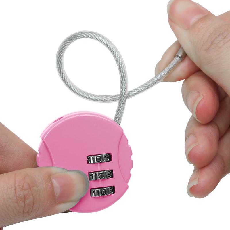 2 Pack 3 Digit Combination Lock - Outdoor Waterproof Padlock - Mini Combination Padlock Luggage Lock for School Locker Backpack Travel Toolbox Storage - Pink + Black