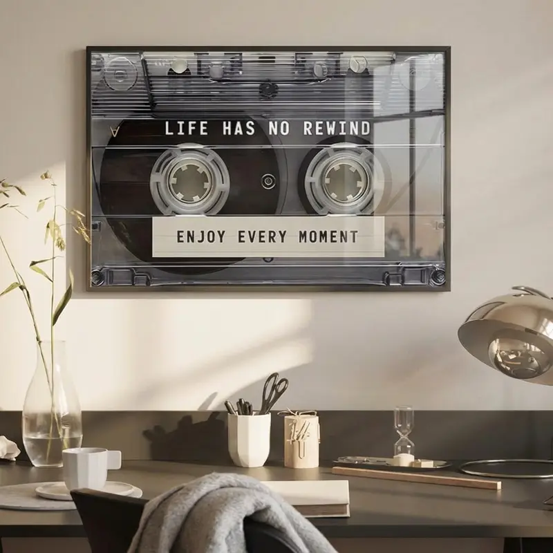 Cassette Tape Pattern, 1 Count Modern Canvas Wall Art, Wall Decor for Home Living Room Bedroom Office School, Vanity Decor Accessories, Modern Home Decoration