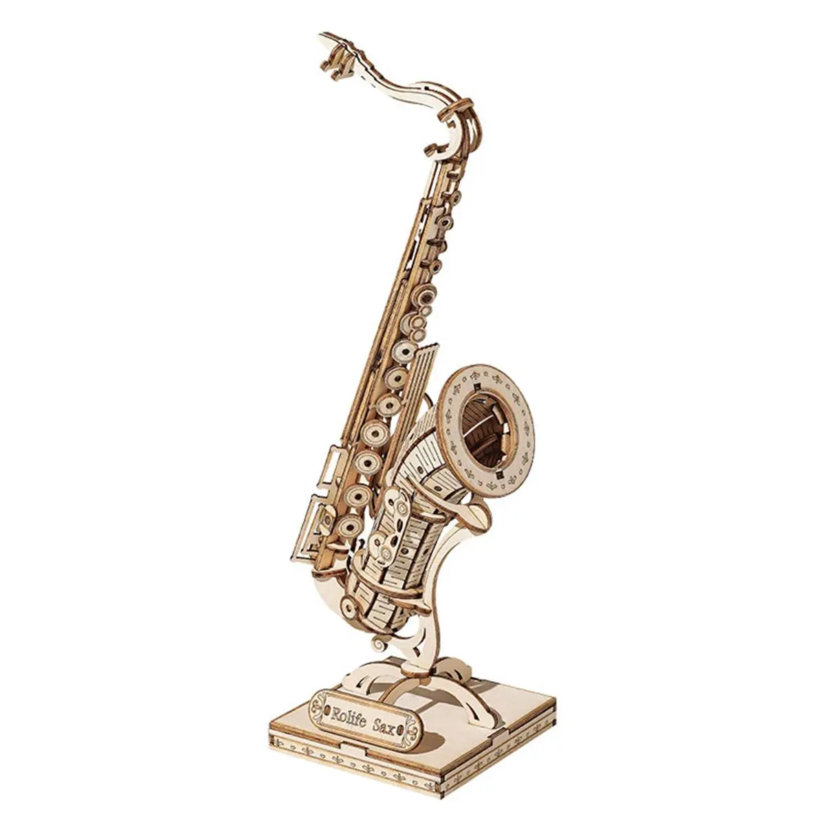 Robotime Hand-Assembled 3D Wooden Jigsaw Puzzle - Music Theme Saxophone Toy, Creative Gift for 14+ Teens & Adults, Ideal for Birthdays, Adult