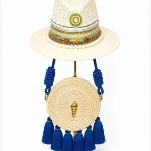 Combo Bolso en Palma de Iraca & Sombrero 8x8 Inches.