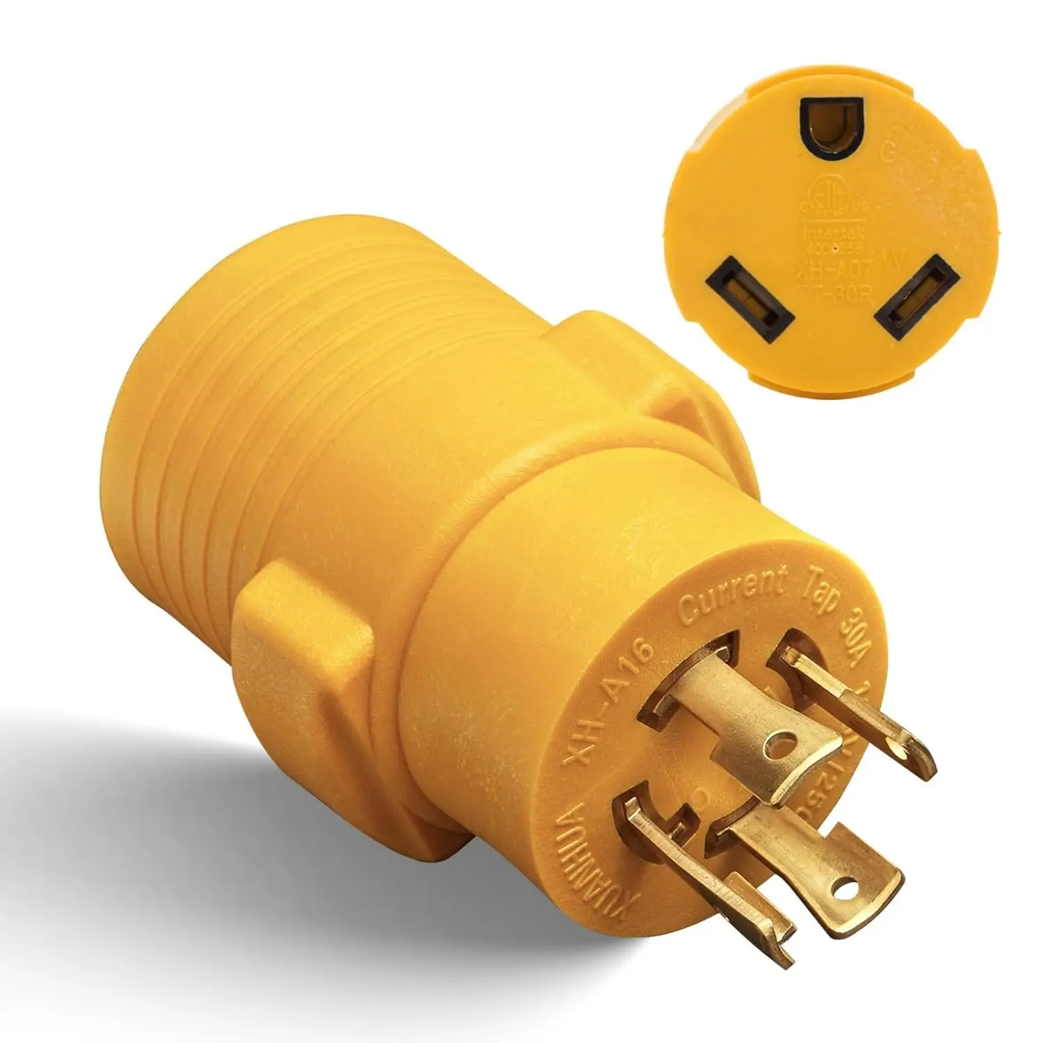 NEMA L14-30P to TT-30R 30 Amp RV Generator Adapter, 4 Prong 30A L14-30P Locking Male 125/250 Generator Plug to TT-30R Female 30A RV Outlet Heavy Duty 30 Amp RV Generator Power Adapter ETL Listed