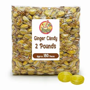 Ginger Candy - 2 Pound Bag - Hard Ginger Candy For Nausea Relief And Digestion Aid - Individually Wrapped Ginger Hard Candy (Approx 180 Pieces)