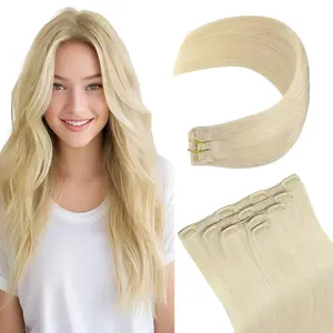 The everyday 5pieces setClip In Hair Extensions Real Human Hair 12-20lnch 80g