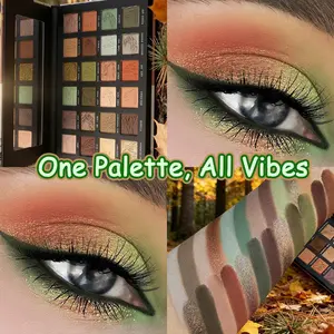American Trend Multifunctional Glitter Eyeshadow Palette, Highlighter Contour Blush, High Pigment Highly Pigmented Shades Long-Lasting Waterproof Sweatproof