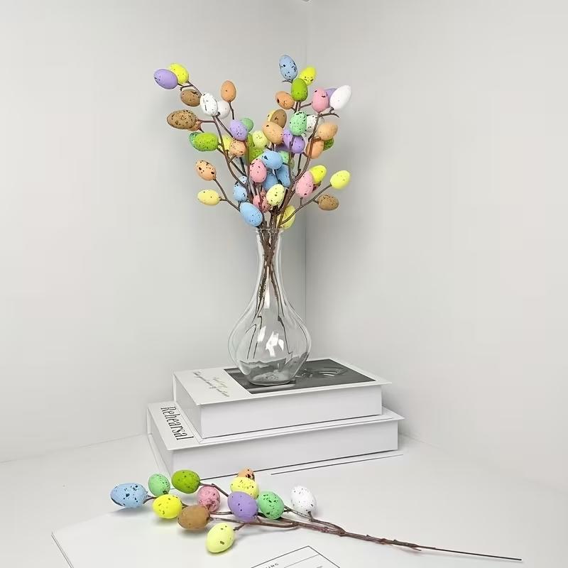 5pcs Easter Egg Handmade Floral Decorations, Spring Home Decoration, Party Supplies, Perfect for Easter and Home Decor, Plastic Faux Flowers