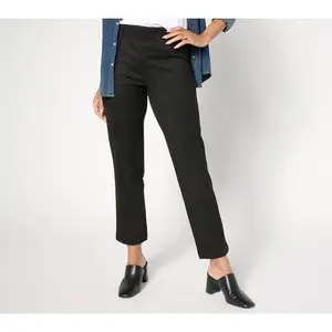 Denim & Co. Heritage Regular Faux Suede Slim Straight Pant
