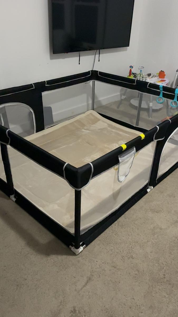 Item: black, 71" x 59", Baby Playpen without Mat