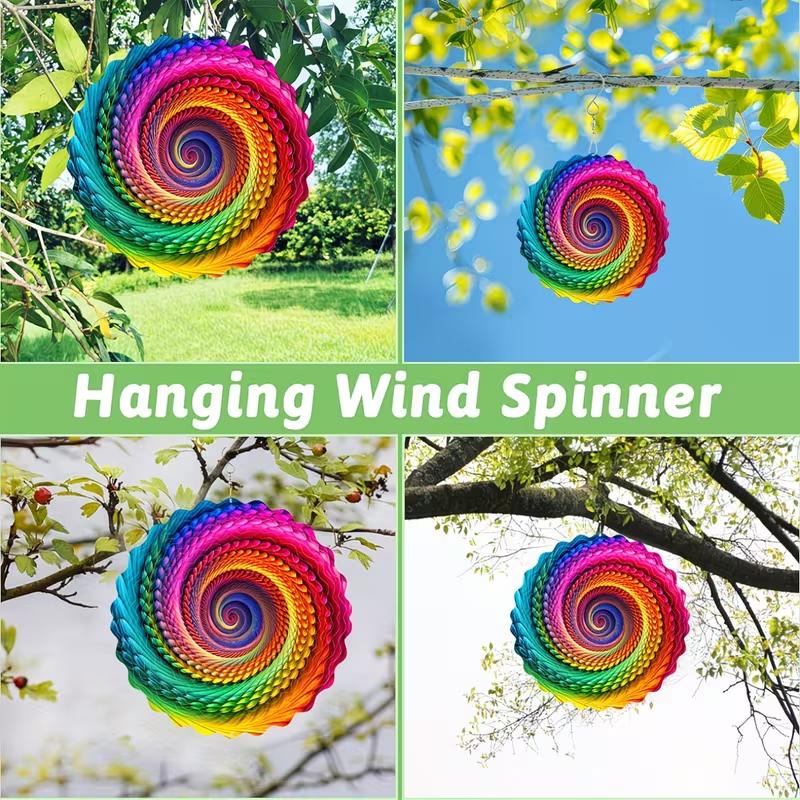 1pc of The "Whimsical Grace" 3D Metal Wind Spinner Featuring Rainbow Colors And a Mandala Design, Making It an Excellent Gift for Women, Mothers, Grandmothers, And Wives. It'S Perfect for Both Outdoor And Indoor Decoration