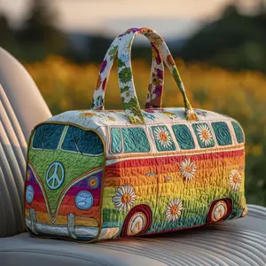 Unisex Bohemian Quilted Travel Duffle Bag - Lightweight Luggage for Weekend Getaways, Comfortable Hippie-Style Sports & Outdoor Gym Bag,summervibes