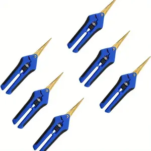 6pcs Pruning Shears Gardening Hand Pruning Snips Gardening Scissors with Stainless Steel Precision Blades(Blue)