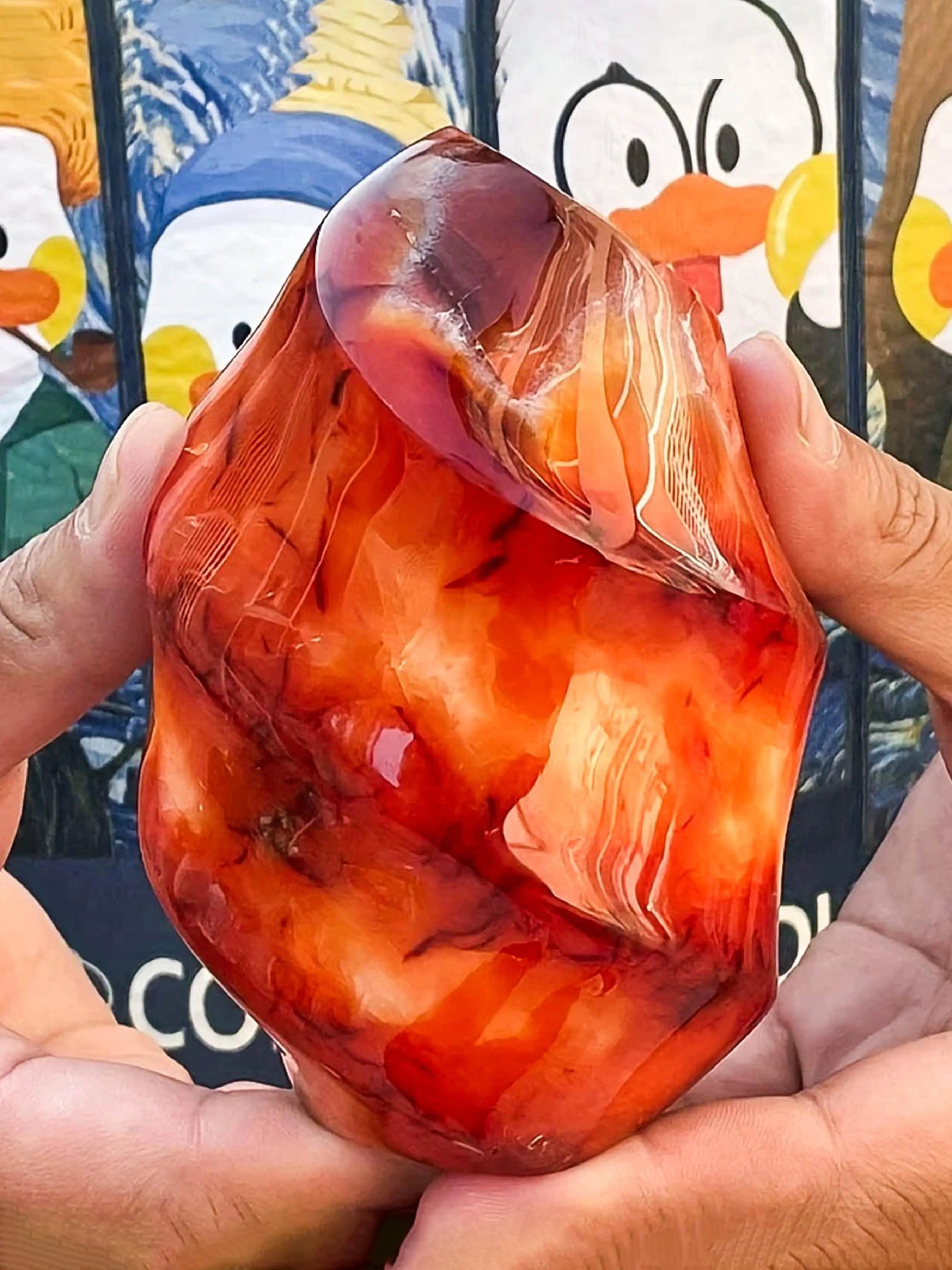 1PC Red Carnelian Agate Flame, Crystal Flame Sculpture, Red Carnelian Freeform, Polished Cut Base Carnelian, Loose Gemstones, Centerpiece, Home Decorative Art Collect, Unique Easter Valentine's Day Gift, The Ideal Choice for Crystal Enthusiasts